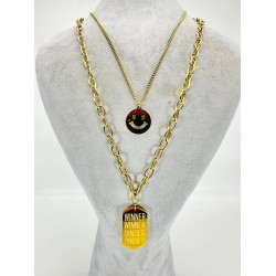 Gold Yazı Detaylı Uzun Kolye